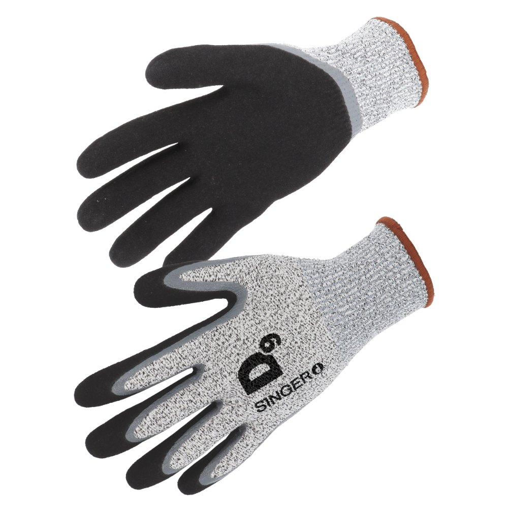 Gant PEHD, coupure D blanc / noir / gris (lot de 5 paires) – Singer PHD500ICE