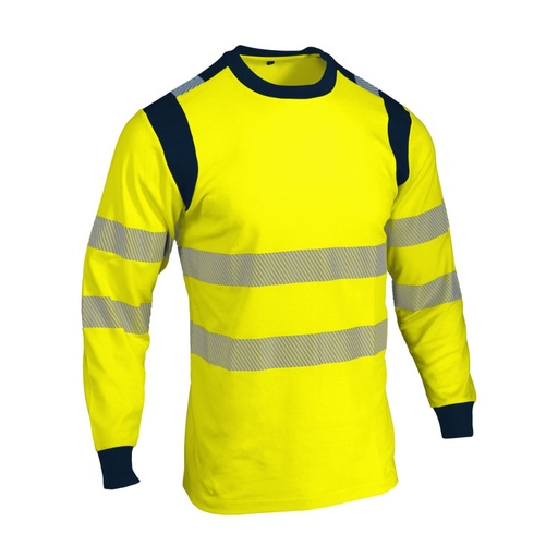 T-shirt manches longues haute visibilité anti-UV jaune – Singer TUVA