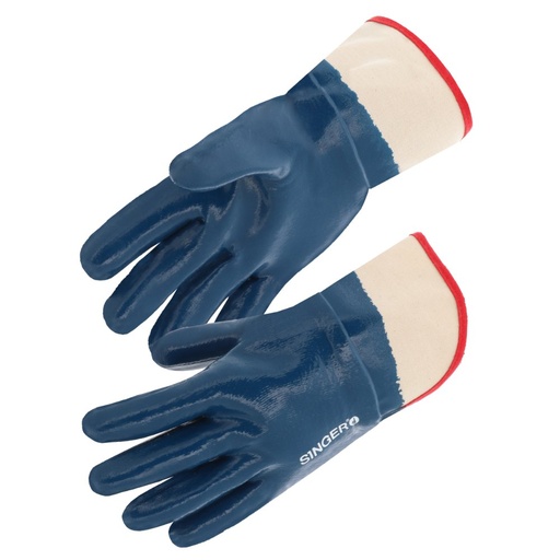 Gant nitrile tout enduit, enduction lourde écru (lot de 10 paires) – Singer NBR327T